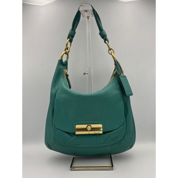 Coach Kristin Leather Hobo Bag | Style No. 16808 | Green Shoulder Purse - Picture 1 of 10